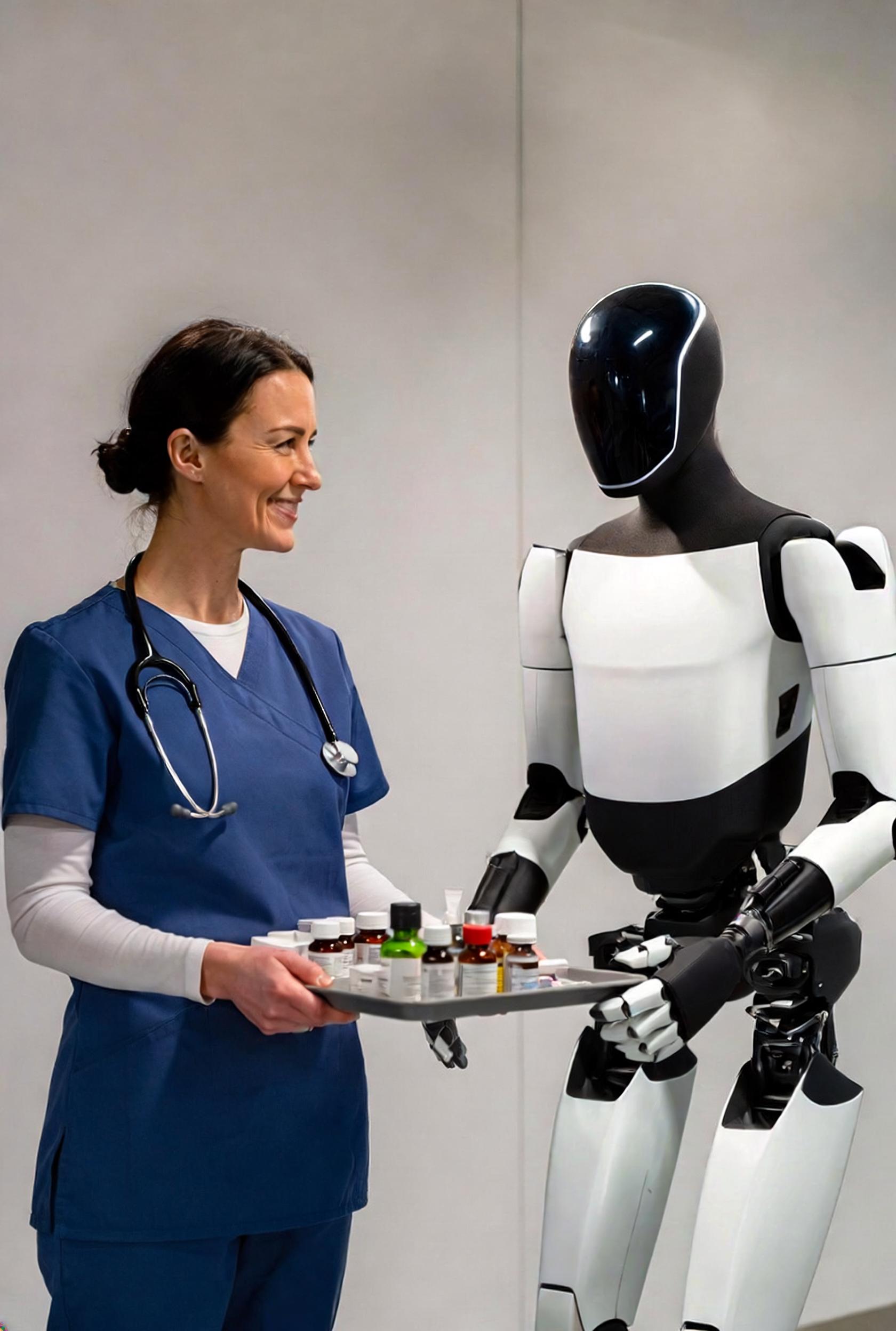 Robot assisting caregiver